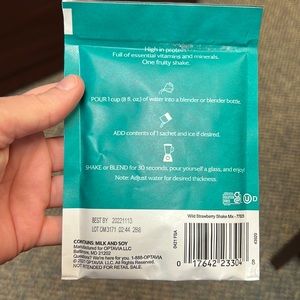 Optavia Wild Strawberry Shake Mix